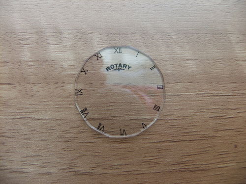 12 SIDED ROMAN NUMERAL GLASS - ROTARY - M268 - 23.65MM